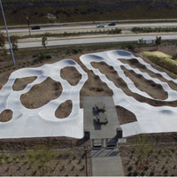 Arial view of a bike pump track used as an example of what will be available once the Campus Park improvement project is completed.