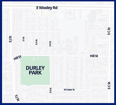 Map of the location of Durley park.