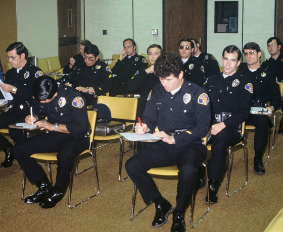 Patrol shift briefing, circa 1982