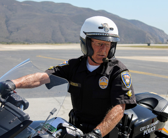 Motor officer Mike Robison at training, 2011