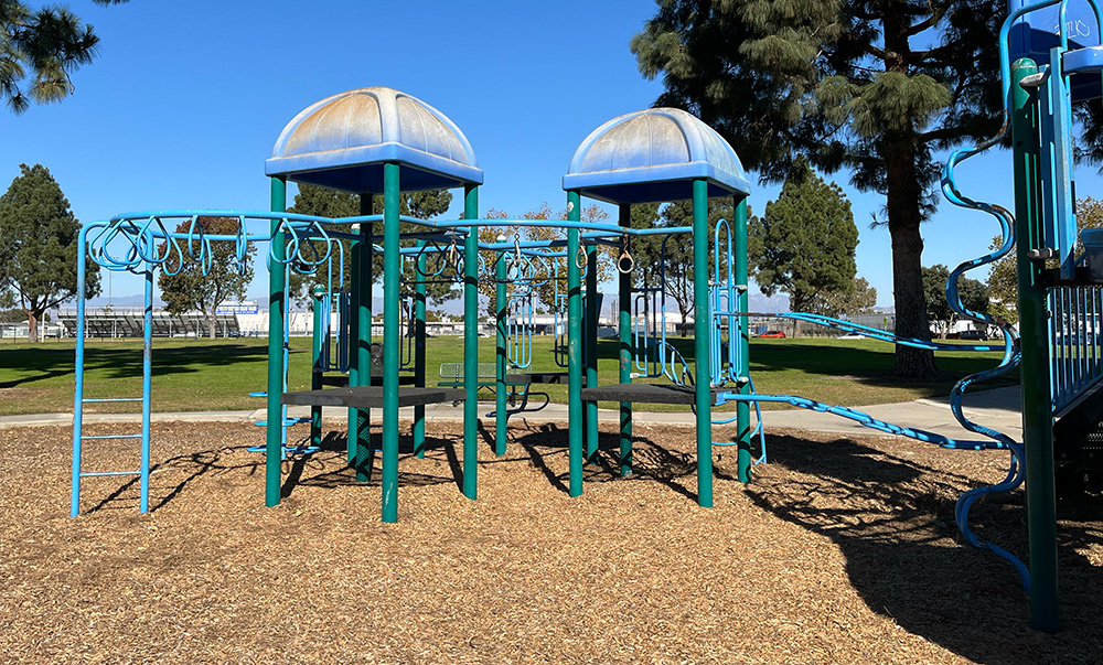Old playground equipment that will be replaced with new.