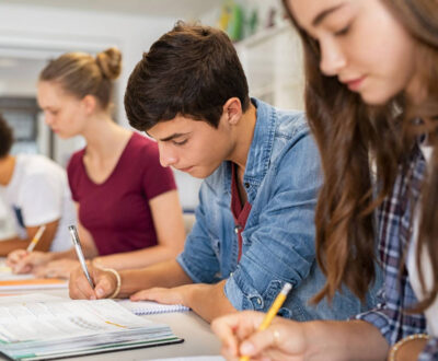 High School Students Doing Homework